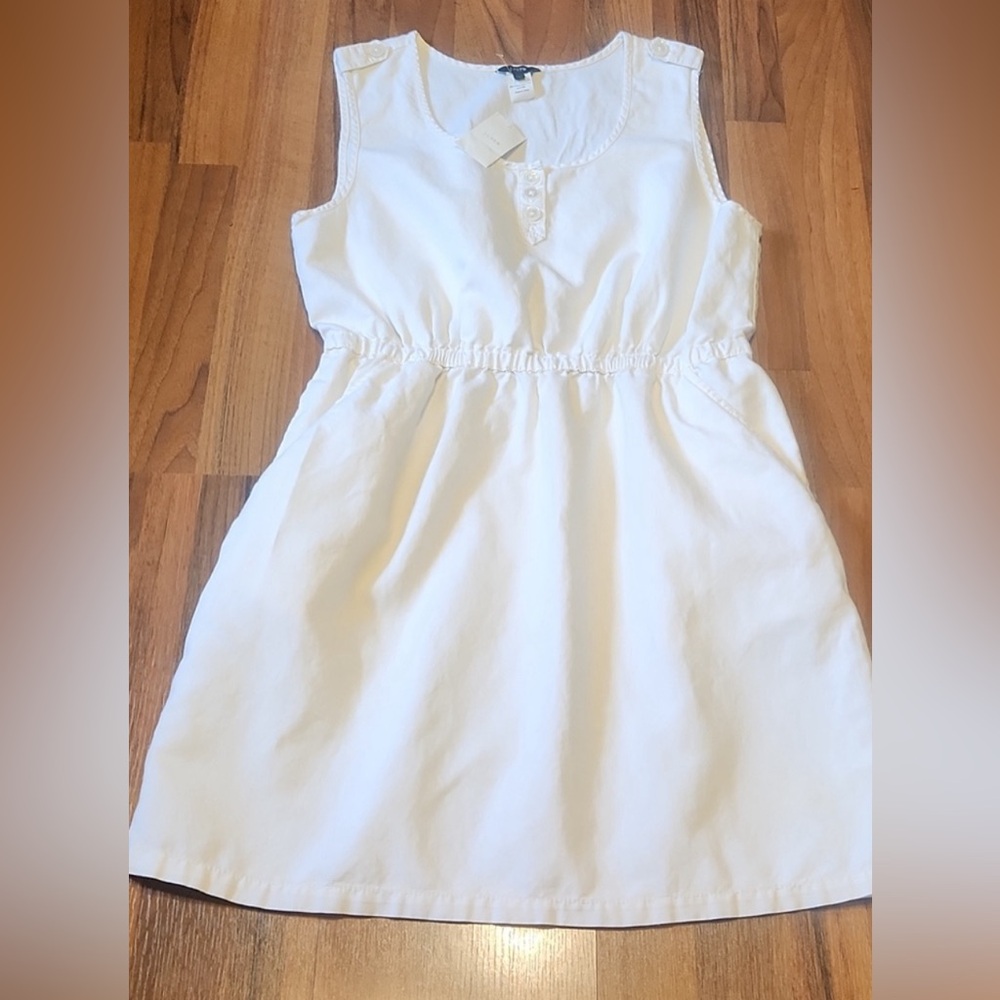 J. Crew Cream Sleeveless Linen Blend Dress Size 10 NWT